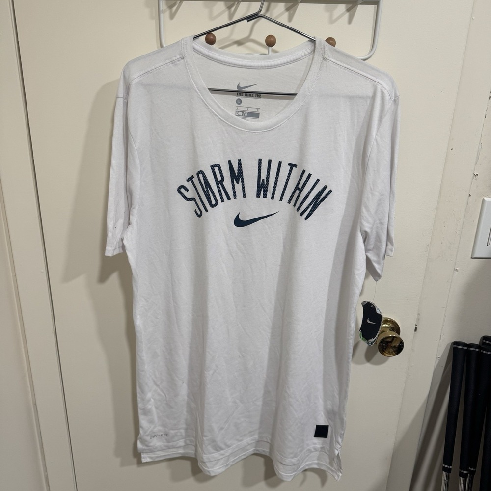 Nike Swoosh Storm Within White T-Shirt Tee Men's Size Large - NWT